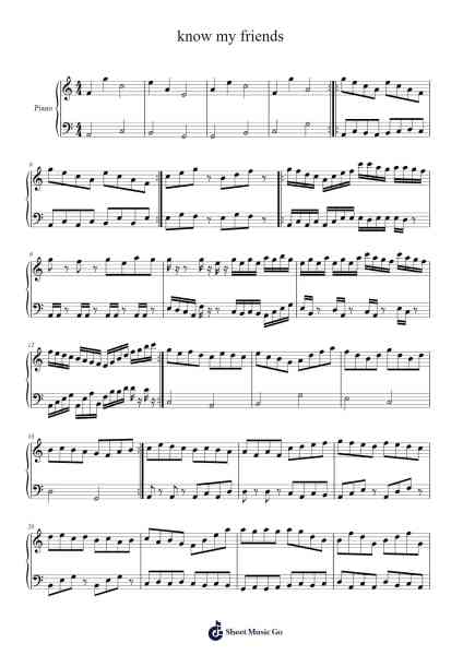 know my friends Sheet Music by RufusPManne-Arr.Lambharine Ryphens