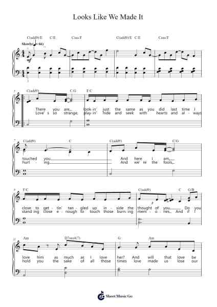 Looks Like We Made It Sheet Music by Barry Manilow-Arr.Poundnions