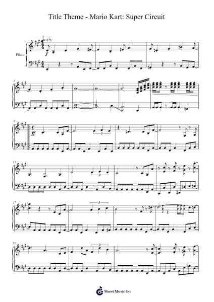 Title Theme - Mario Kart: Super Circuit (Piano) Sheet Music by Kenichi Nishimaki-Arr.Houscar Moulwat