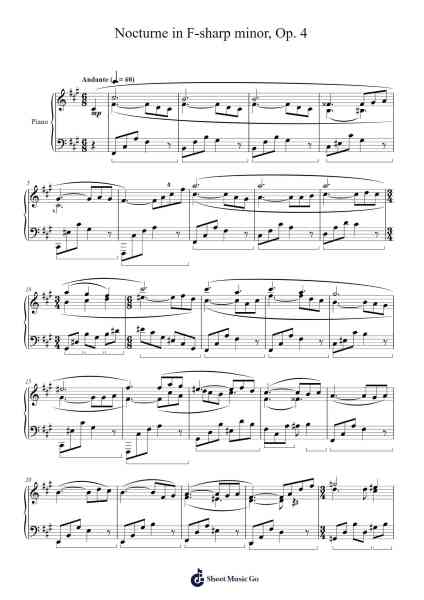 Nocturne in F-sharp Minor, Op. 4 Sheet Music by Andrew Bolt-Arr.Cybing Gilldrew