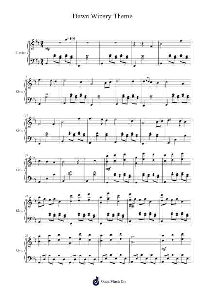 Genshin Impact (Dawn Winery Theme) Sheet Music by Yu-Peng Chen-Arr.Buckchad
