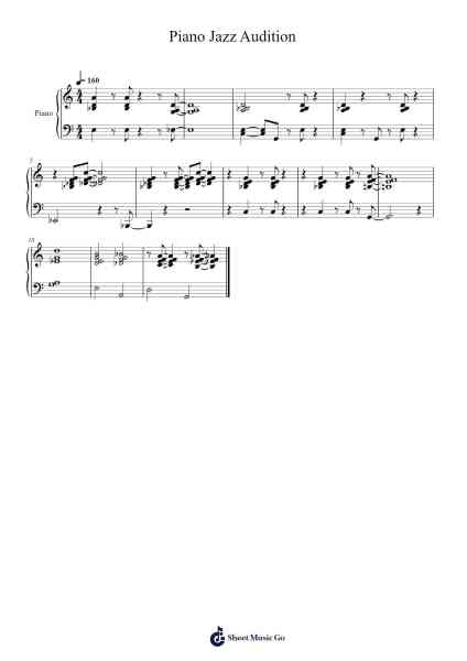 Piano Jazz Audition Sheet Music by Catuna of Fairy Tail-Arr.Burnebooth Theobel