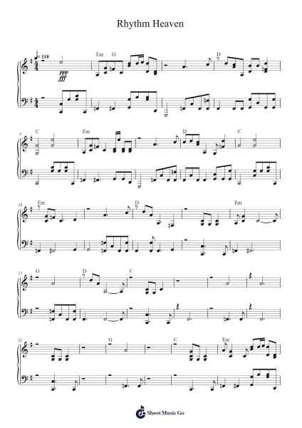 Rhythm Heaven Sheet Music by Misc Computer Games-Arr.Fosil Johnlind