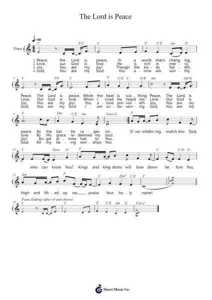 The Lord is Peace Sheet Music by Dansopp Penngue-Arr.Gailma
