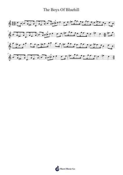 The Boys Of Bluehill Sheet Music by Unknown author-Arr.Giswolf