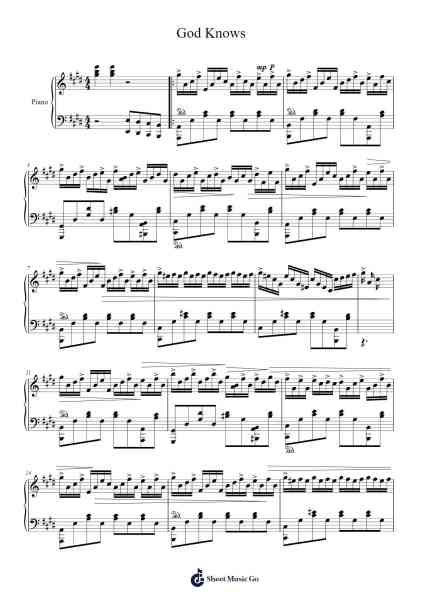 God Knows Sheet Music by k22721235-Arr.Webbkay