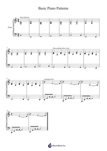 Basic Piano Patterns Sheet Music by Misc-Arr.Phoelen