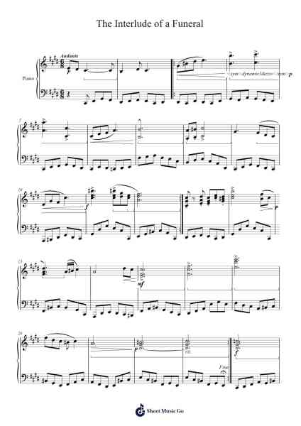 The Interlude of a Funeral (Intermission in C-sharp Minor) Sheet Music by Rem Jaen Krafft-Arr.Keatsshua Beareade