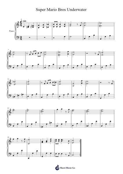 Super Mario Bros Underwater Sheet Music by Koji Kondo-Arr.Kirkckle Clarkckle