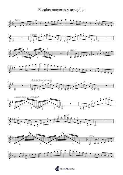 Escalas mayores y arpegios Sheet Music by -Arr.Derion