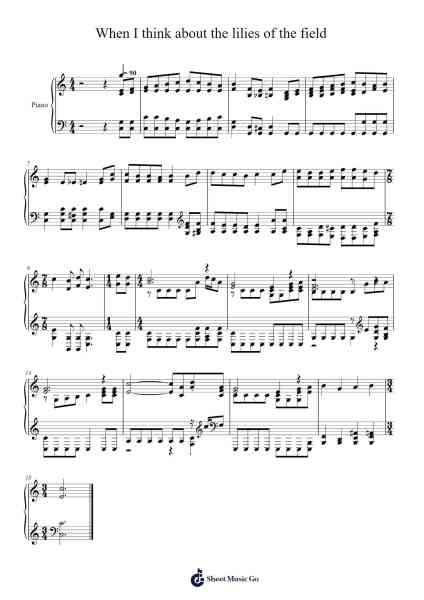 When I Think About the Lilies Sheet Music by Isaac Watts-Arr.Luda Gaian