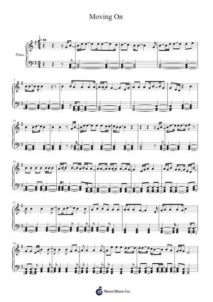Moving On Sheet Music by Kodaline-Arr.Jesine