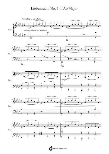 Liebestraum No. 3 in A-flat Major, S. 541 Sheet Music by Franz Liszt-Arr.Spenchi Gushall