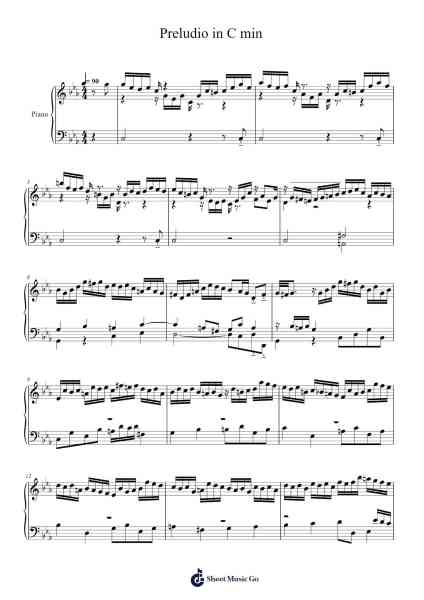 Preludio in C min Sheet Music by Forsroll-Arr.Keyed Kakuk