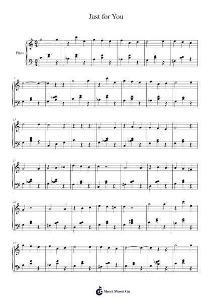 Justforyou Sheet Music by Lesvelt-Arr.Larfox Efquinn