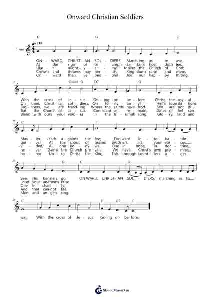 Onward Christian Soldiers Sheet Music by Arthur Seymour Sullivan-Arr.Montholt