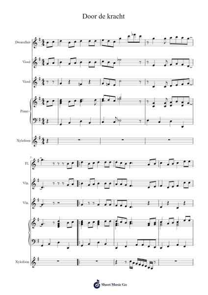 Door de kracht Sheet Music by -Arr.Rhysgel Dilcooke