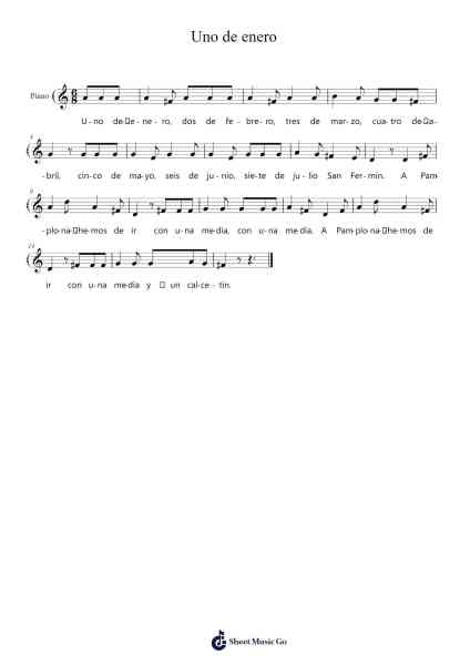 Uno de enero Sheet Music by Ignacio Baleztena-Arr.Felnah Puvien
