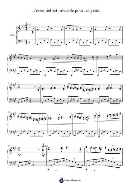 L'essentiel est invisible pour les yeux Sheet Music by Masao Aichi-Arr.Pebar Hawgie