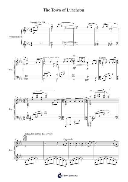 The Town of Luncheon Sheet Music by Lena Raine-Arr.Merdawn