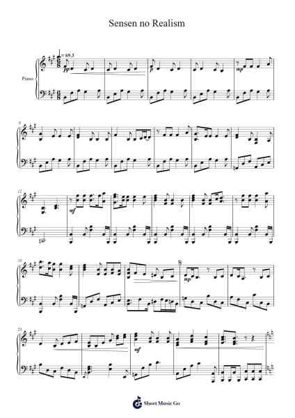 Sensen no Realism Sheet Music by Heart's Cry-Arr.Crodre Kipqe