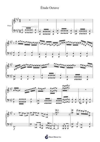 Étude Octave Sheet Music by Bessbel Faylou-Arr.Gardi Clairero