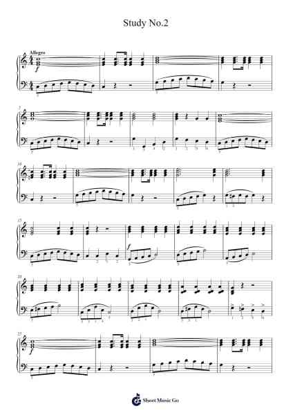 Study No.2 Sheet Music by Johann Louis Gobbarts-Arr.Stator