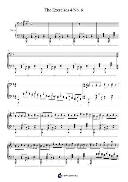 The Exercises 4 No. 6 Sheet Music by Hicksne-Arr.Popbraith Cookryl