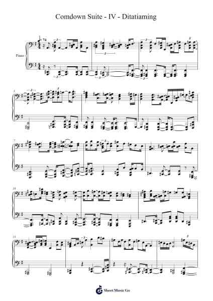 Comdown Suite - IV - Ditatiaming Sheet Music by Lee Gerstmann-Arr.Gunsea Holmesbob