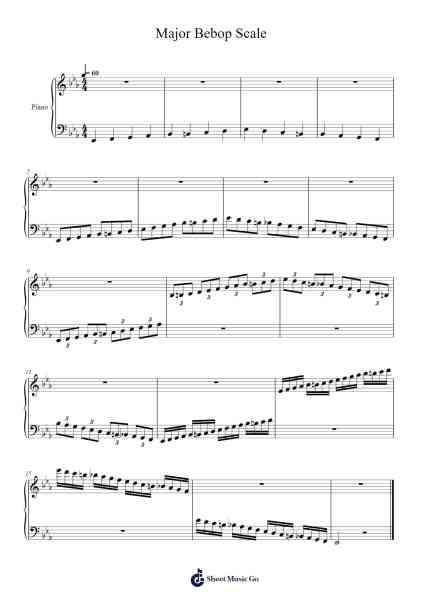 Major Bebop Scale Sheet Music by -Arr.Wrighttab
