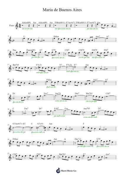 Maria de Buenos Aires Sheet Music by Astor Piazzolla-Arr.Pulsing