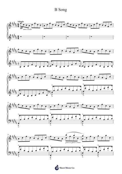 B Song Sheet Music by Analogue Dear-Arr.Ivescan Nelral