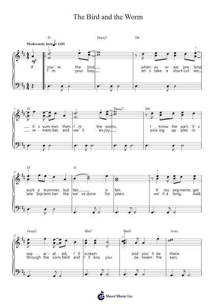 The Bird and the Worm Sheet Music by Owl City-Arr.Blanmiles