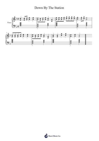 Down By The Station Sheet Music by -Arr.Crichriet Hawreen