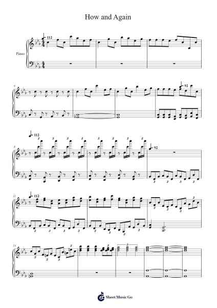 How and Again 楽譜 by Seamus Knight-Arr.Carlchols
