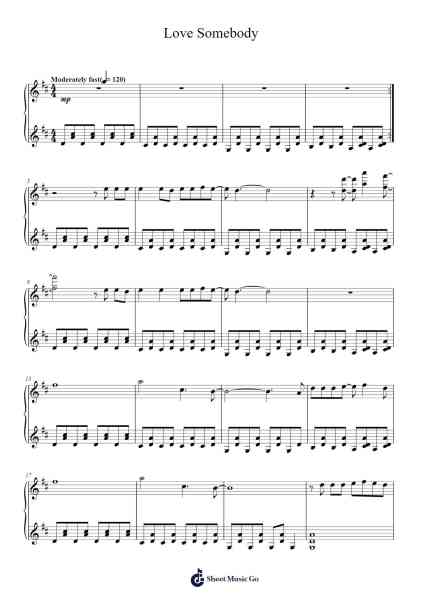 Love Somebody Sheet Music by Maroon 5-Arr.Larple