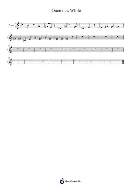 Once in a While Sheet Music by -Arr.Lamshop