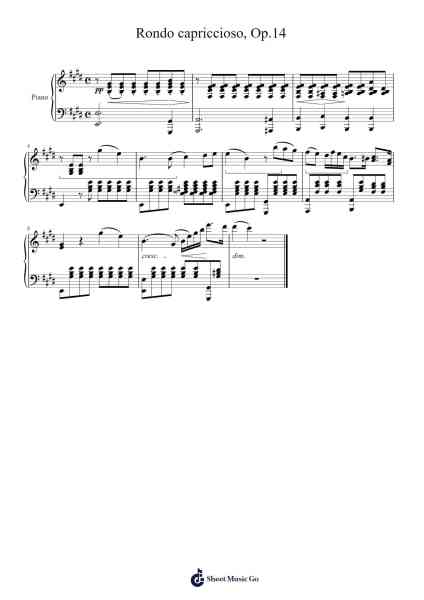 Rondo Capriccioso, Op. 14 Sheet Music by Felix Mendelssohn-Arr.Rusden