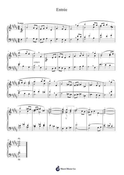 Entrée Sheet Music by Léon Boëllmann-Arr.Brobraith Zeyer