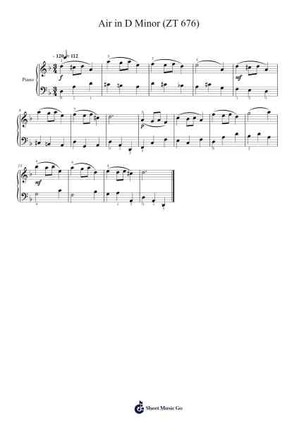Air in D Minor (ZT 676) Sheet Music by Henry Purcell-Arr.Solin