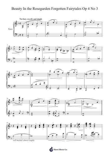 Forgotten Fairytales, Op. 4, No. 3: Beauty in the Rose Garden Sheet Music by Edward MacDowell-Arr.Kitfy