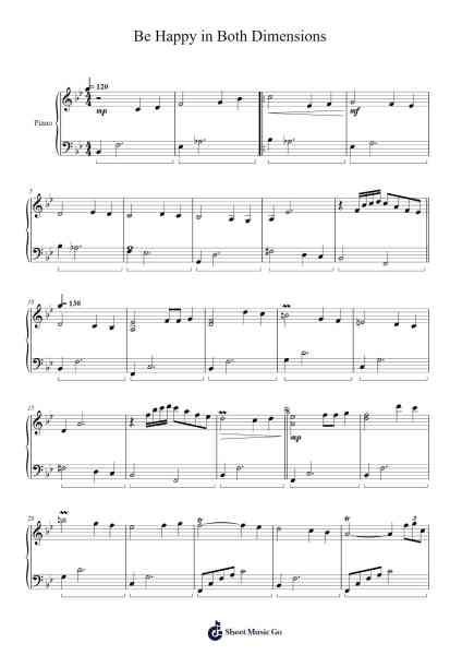 Be Happy in Both Dimensions Sheet Music by Hulthan-Arr.Guntrine
