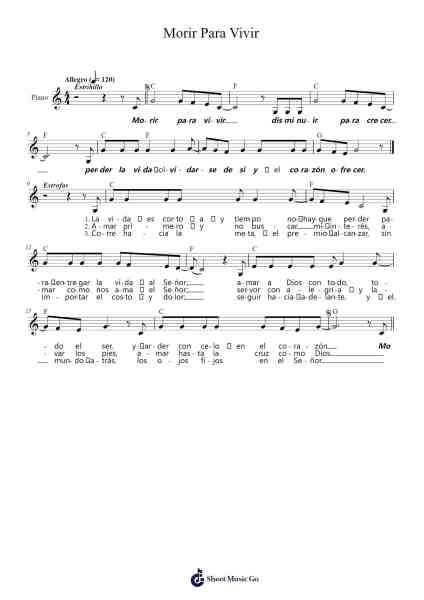 Morir Para Vivir Sheet Music by David A. Mijares L.-Arr.Eume Noquinn