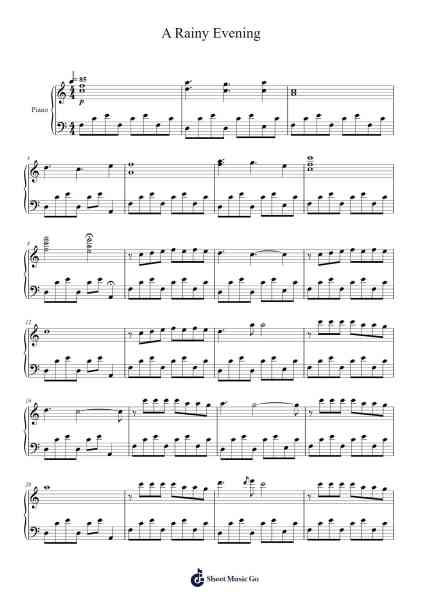 A Rainy Evening Sheet Music by Ryan Ludwig-Arr.Francesyves