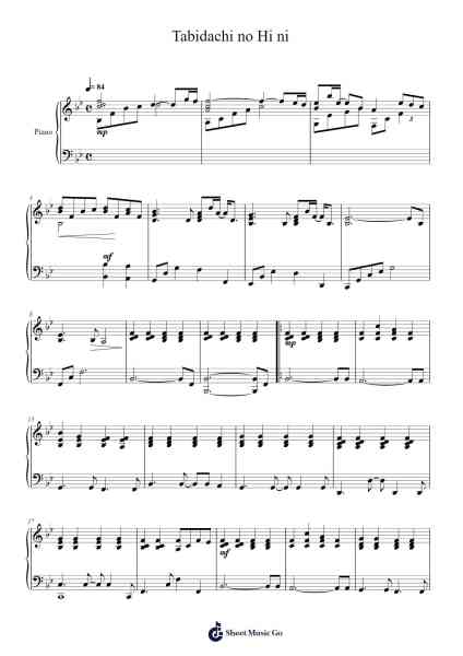 Tabidachi no Hi ni Sheet Music by Hiromi Sakamoto/Takao Matsui-Arr.Restan