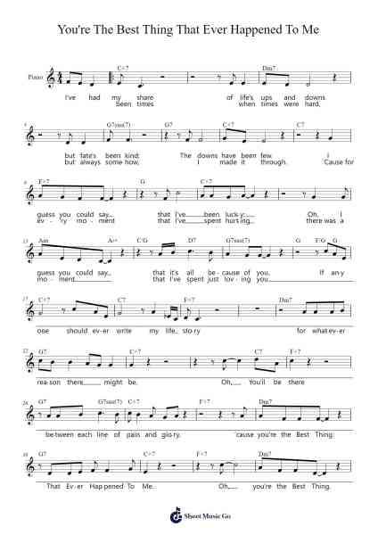You're The Best Thing That Ever Happened To Me Sheet Music by Ray Price-Arr.Louiefie