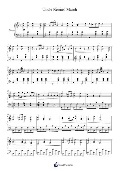 Uncle Remus' March Sheet Music by M. Louis-Arr.Cookeda