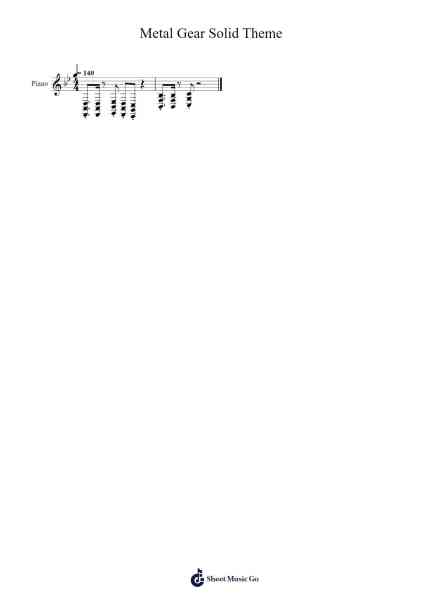 Metal Gear Solid Theme Sheet Music by Kazuki Muraoka-Arr.Woogiles Sansie