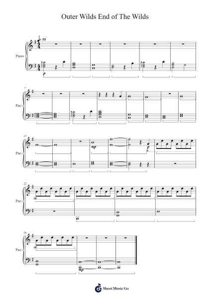 Outer Wilds End of The Wilds Sheet Music by Andrew Prahlow-Arr.Wano'neil Orn