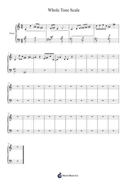 Whole Tone Scale Sheet Music by Felicia Staden-Arr.Dierclaude Hedwill